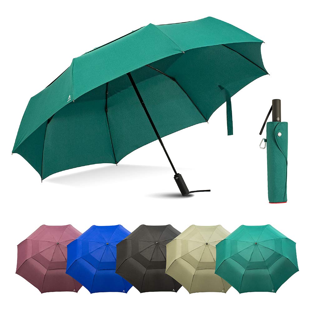 Portobello Large Umbrella For Rain - Big 54 Inch Double Vented Canopy, Folds Into Travel Size, Big Enough To Fit In 2 Adults, Heavy Duty, Sturdy,