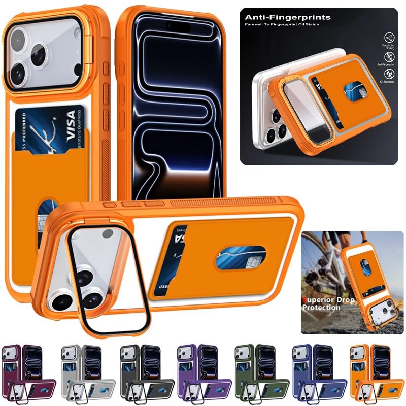 Protection iPhone 12 Pro Max orange antichoc avec rangement - 2