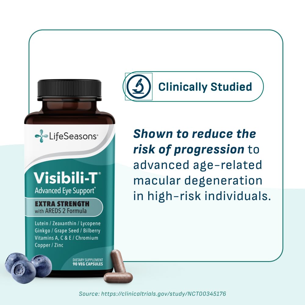 Visibili-T Extra Strength with AREDS 2 Formula - Vitamin Supplement for Eye Health & Vision Support - Lutein, Zeaxanthin, Chromium, Carrot, Bilberry, Grape Seed Extract & Ginkgo Biloba - 90 Capsules — Amazon image 3