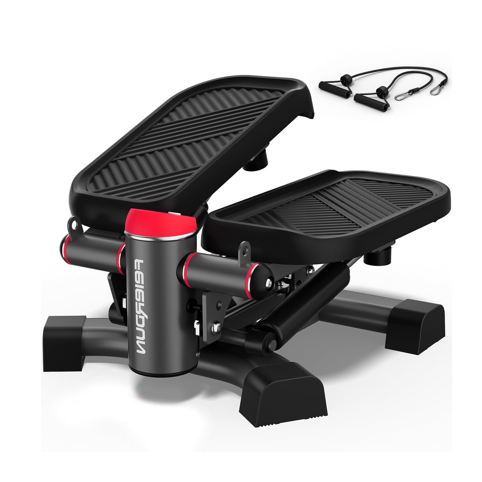 FEIERDUN 2-in-1 Twist or Vertical Stepper 400lbs Weight Capacity, Stair Stepper for Exercises at Home, Mini Stepper with Resistance Bands, LCD Monitor