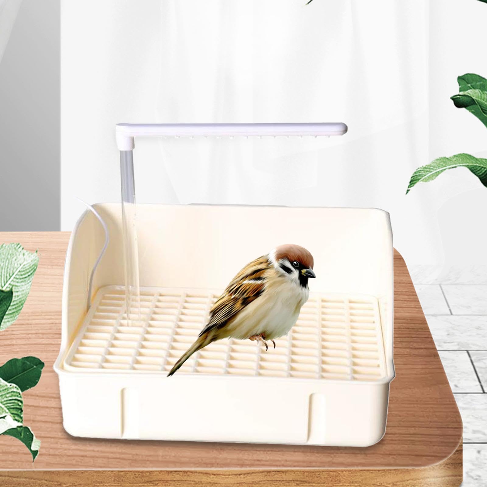 Baignoire pour Oiseaux, Facile à Installer, Légère et Amovible, Idéale pour Les Perroquets.