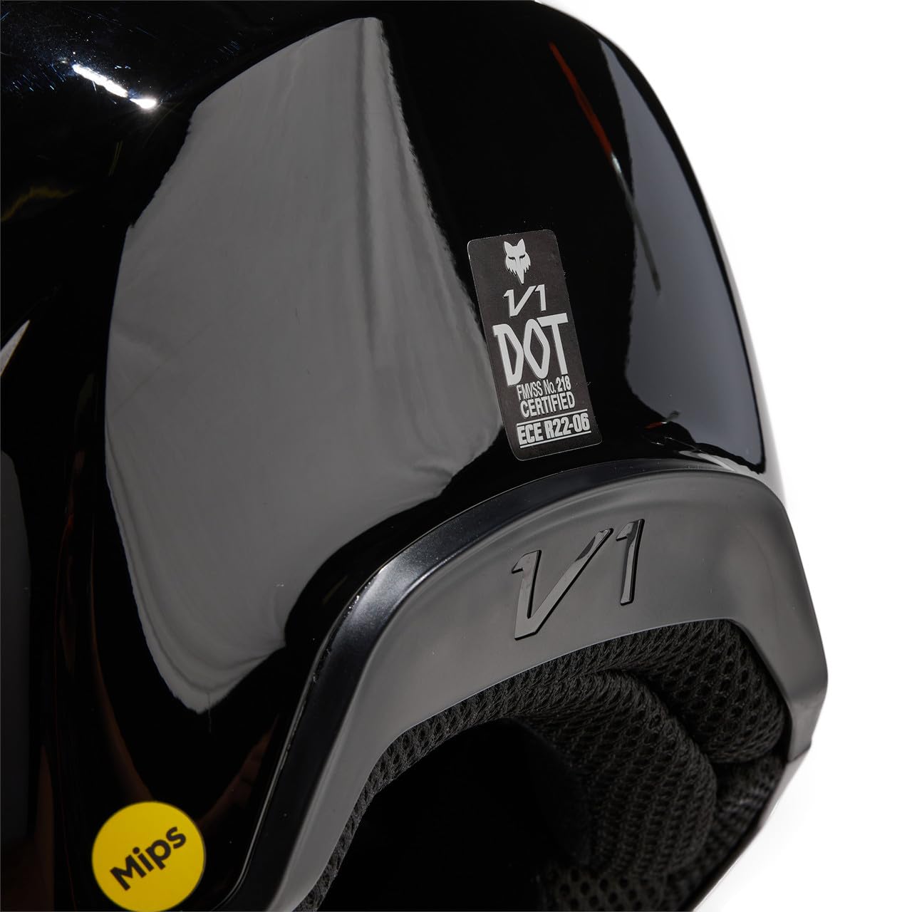 Fox Racing - V1 Solid Casques - Adulte Unisexe - Casque de Motocross, Casque de Protection, Casque Dirt Bike, Casque Tout-Terrain, Noir, S