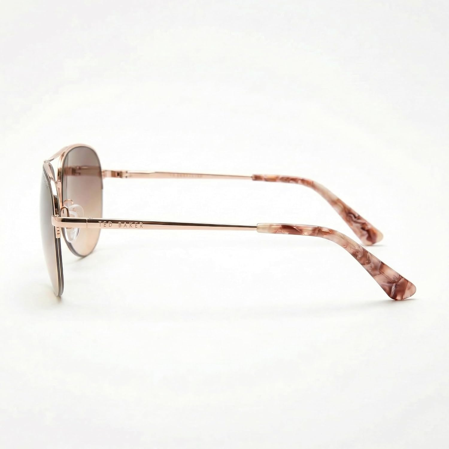 Ted Baker TWS318 Women's Aviator Sunglasses, Half-Rim, UV400 Protection, 57 mm