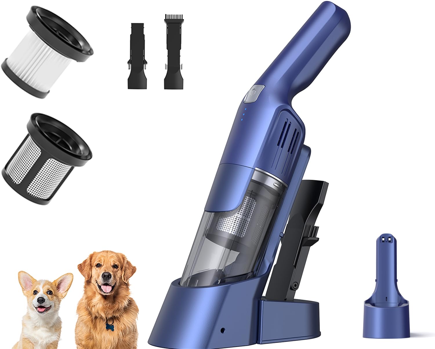 Photo 1 of HawKam Handheld Vacuum Cordless, 24KPA Powerful, Rechargeable, Charging Dock, Ergonomic Handle, 2-in-1 Crevice Tool, 1.8lb Portable Vacuum Cleaner with 2-Speed for Car, Portable Car & Pet Hair Vacuum