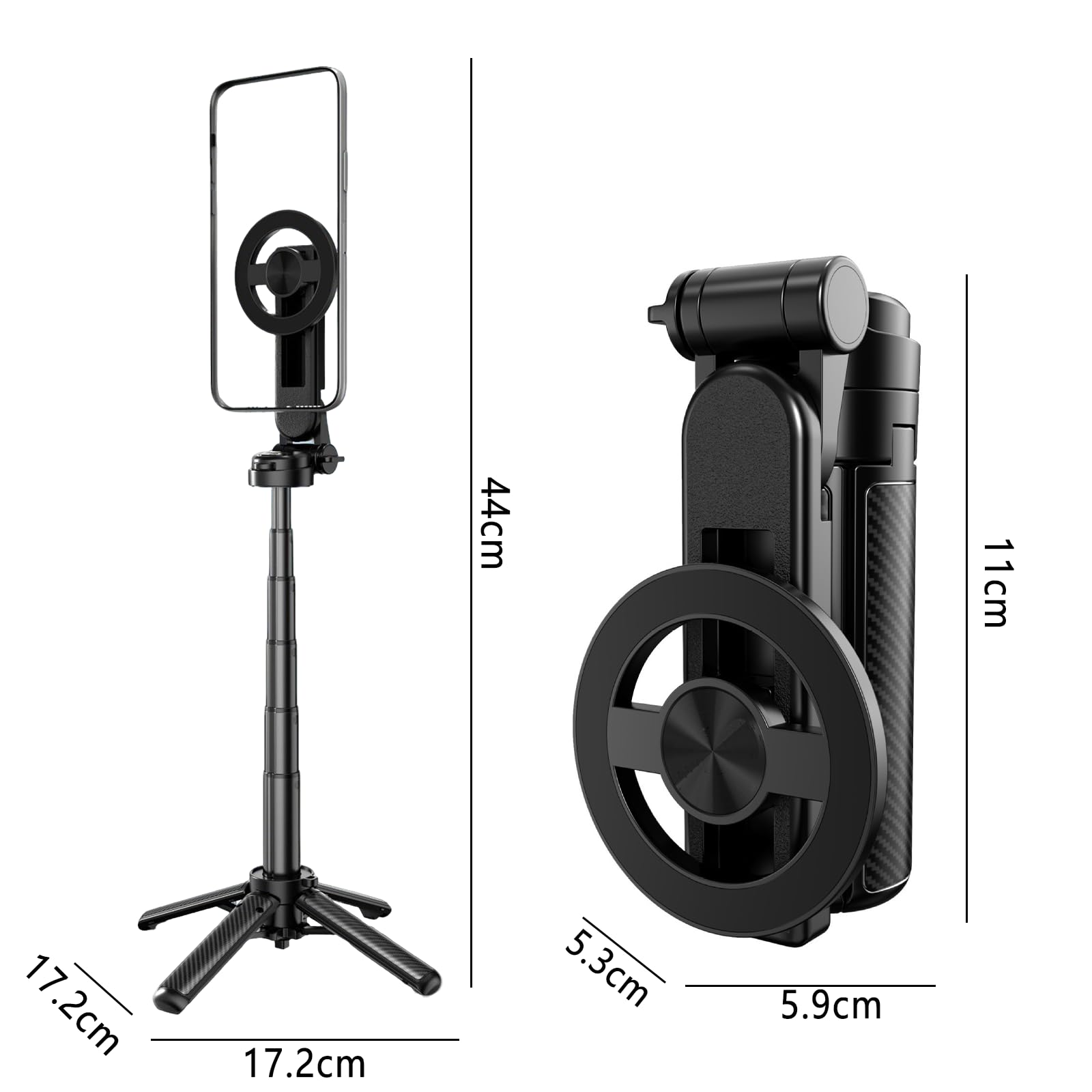 Bastone per selfie Fangtuosi con luci LED e Bluetooth + treppiede integrato