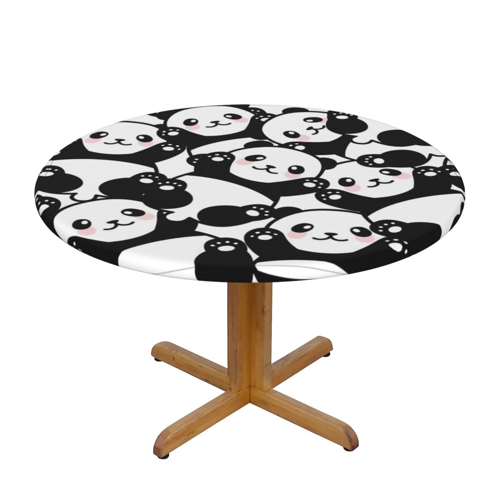 ZQYTGFDC Panda M Decorative Round Tablecloth Waterproof Anti Stain Oil Proof Size for 40 50 inch