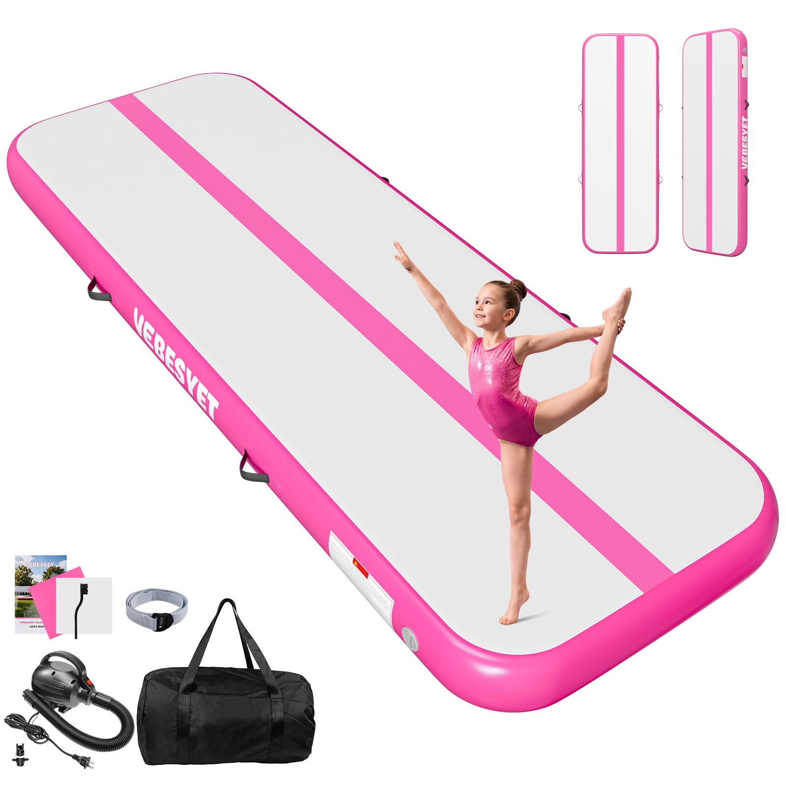 Colchoneta inflable de gimnasia con bomba de aire para
