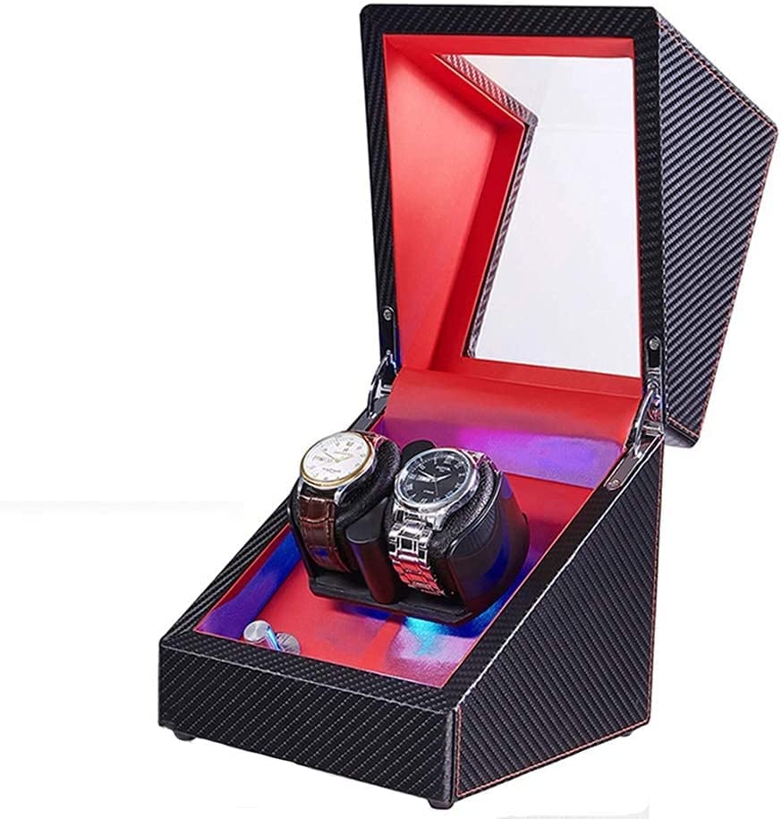 Caja enrolladora automática para relojes con luz ideal para el vestidor o dormitorio