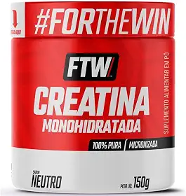 FTW Creatina Monohidratada 100% Pura - Explosão de Energia, Força e Resistência - Absorção Rápida para Ganho de Massa e Performance - Pote 150g