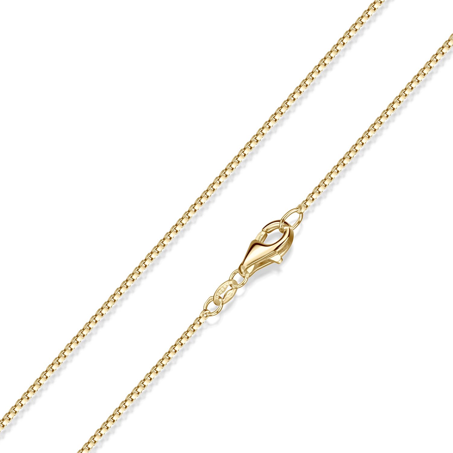 Feine Damen Venezianerkette 1mm Halskette Silber 925 vergoldet K15 | Goldkette für Anhänger aus 925 Sterling Silber mit wasserfester Vergoldung in 40-70cm von MATERIA by Matthias Wagner