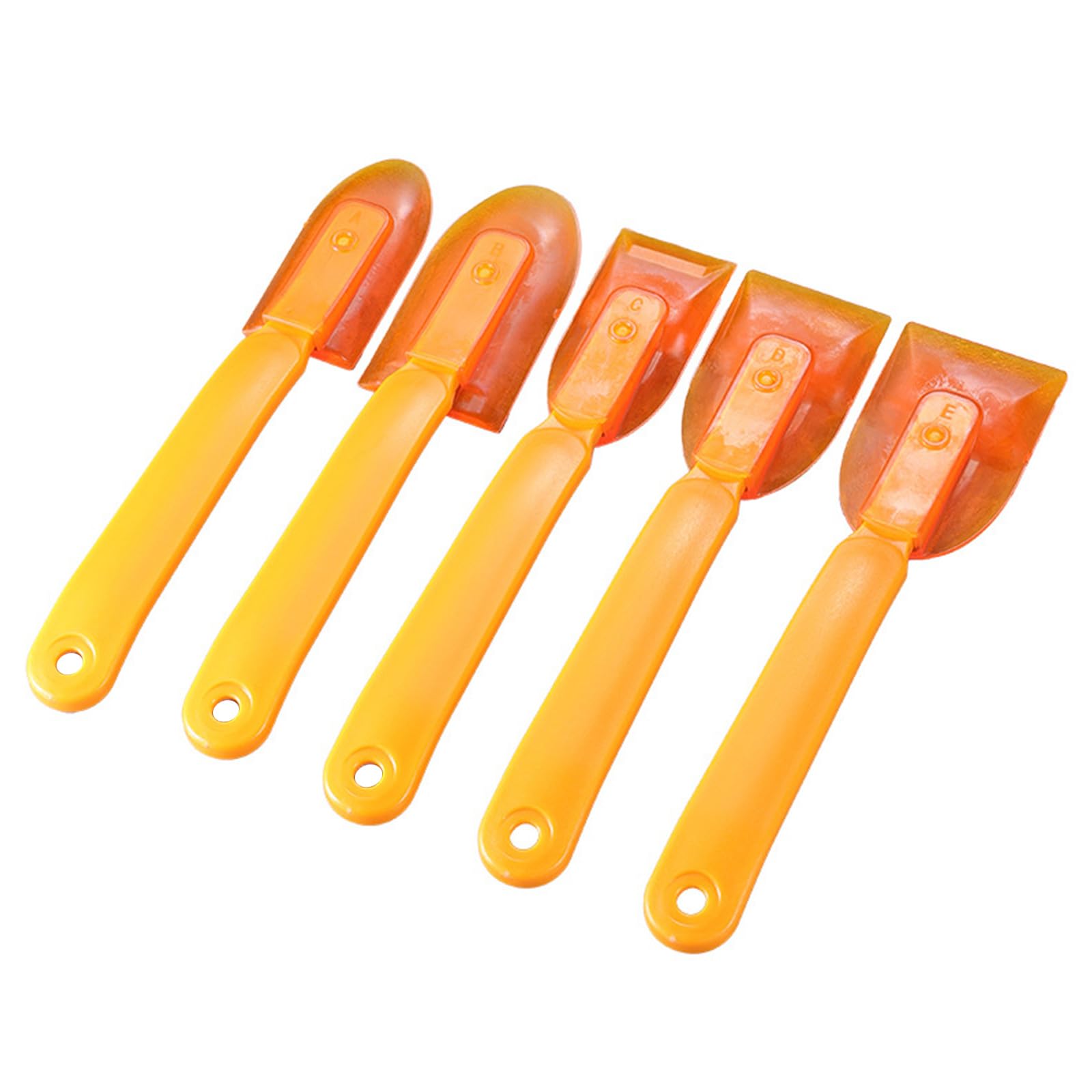 Rubber Grout Scrapers Set 5Pcs Flexible Squeegee Ergonomic Handle Perfect for Glass Metal Stone Surfaces Maintenance Grout Remove Tool for