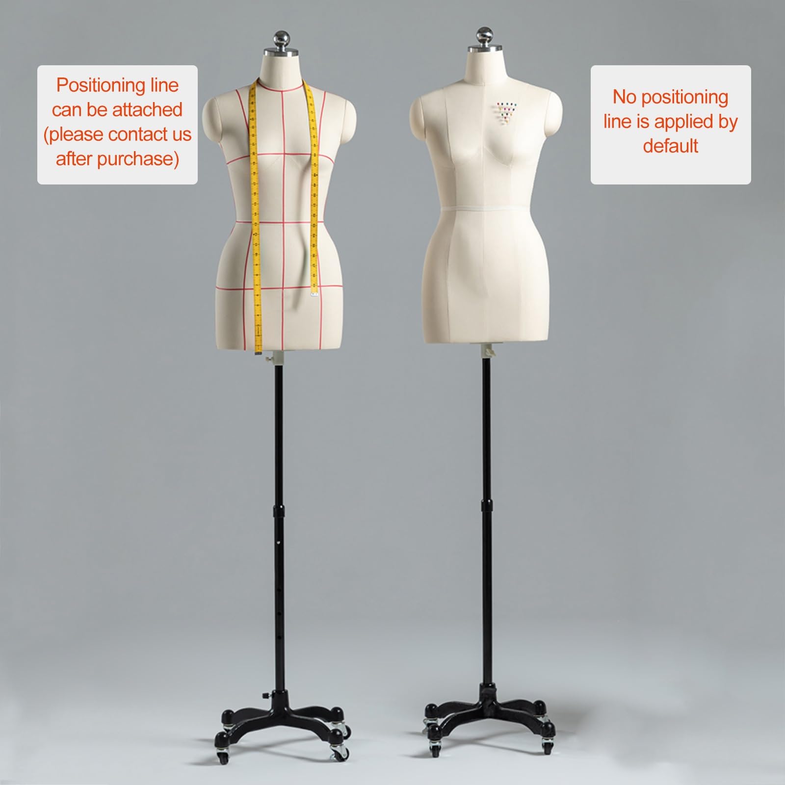 Maniqui Costura Mujer, Maniqui Costura Altura Ajustable, Modelo de Bustos, Cuerpo Completo de Plástico Desmontable, Soporte de Exhibición.(M)