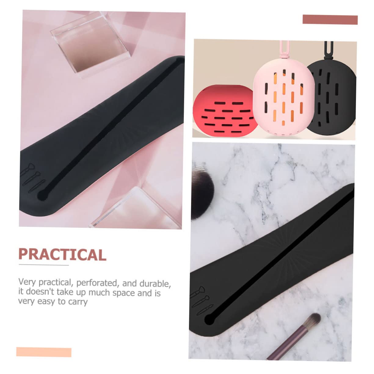 minkissy 3juegos Soporte De Esponjas y Pinceles De Maquillaje De Estuche De Viaje para Cosméticos Organizador Compacto y Portátil