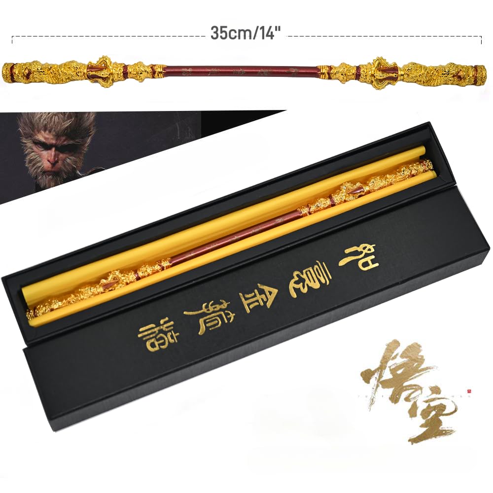 Black Myth ?Wu Kong Bronzecloud Staff Moneyking Ruyi Jingubang Bo Staffs Fidget Desk Decoration Game Collection Gift (Jingubang 14'' Gold Giftbox)