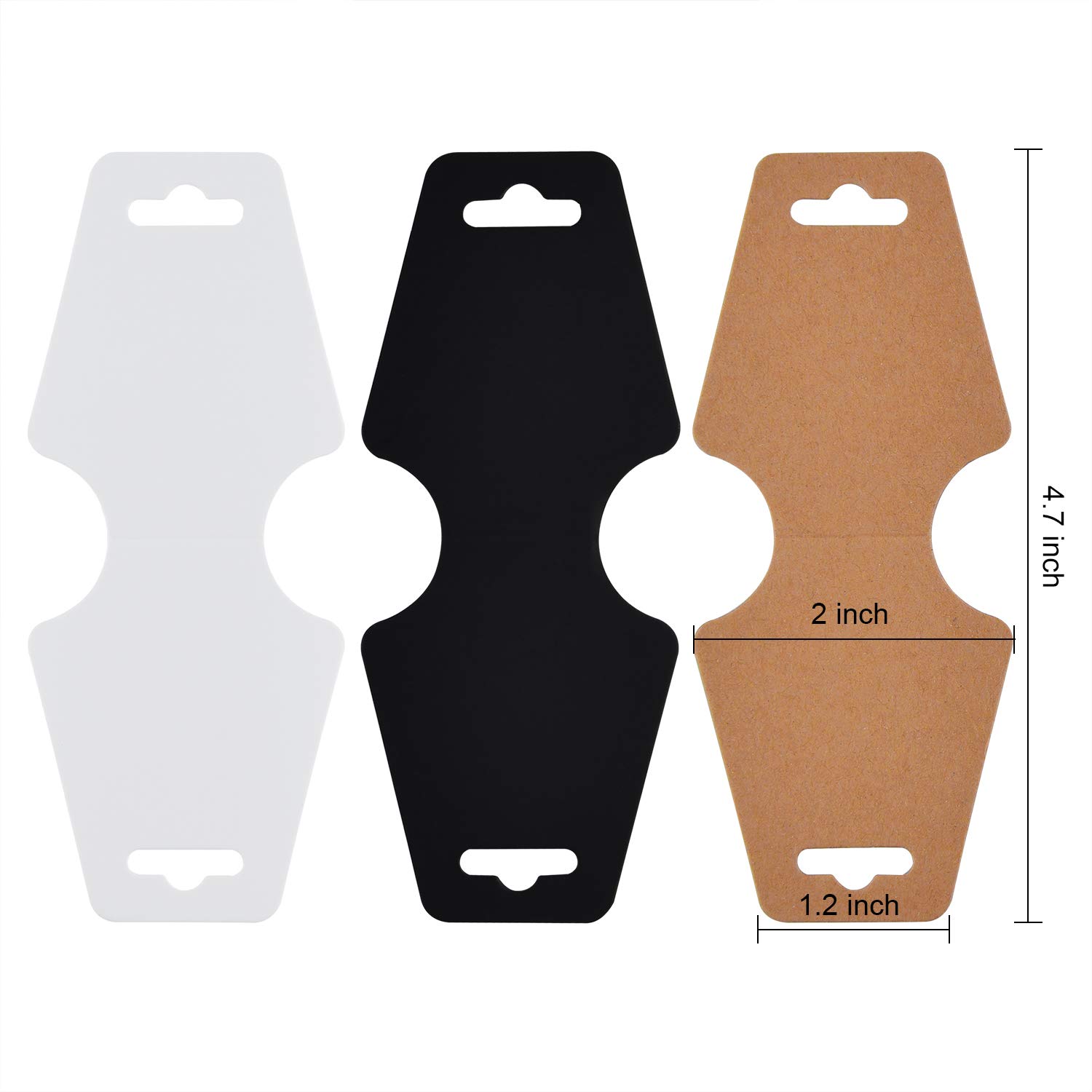 Coopay 150 Pieces Necklace & Bracelet Display Cards Small Business Jewelry Blank Card Holder Kraft Paper Hanging Tags for Necklaces, Bracelets, Jewelry, 4.7 x 2 Inches ?