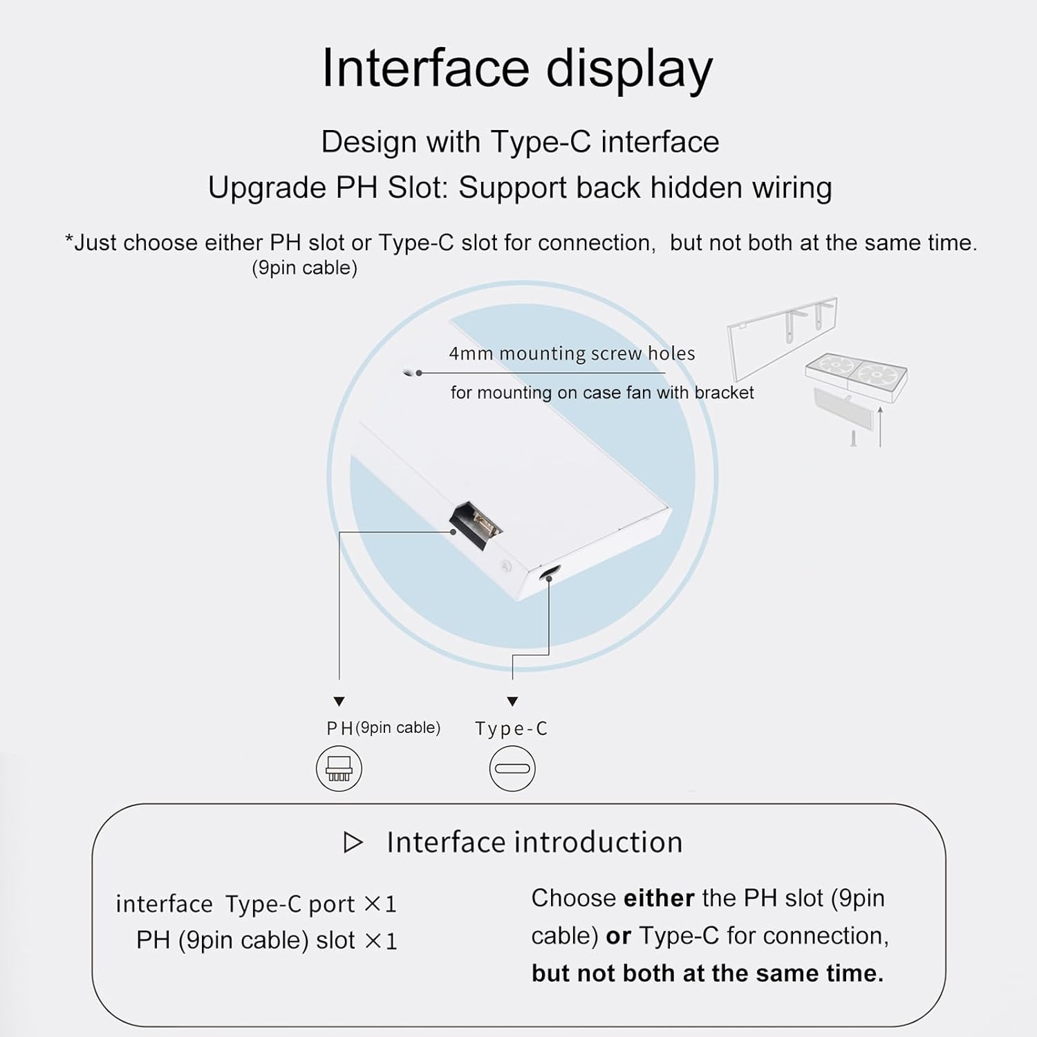 WOWNOVA 9.2" LCD Screen Inside PC Case Computer Temp Monitor Screen, 1 Click 1 Cable to Get Started Quickly PC Temperature Display IPS Sensor Panel CPU RAM HDD Data FPS Mini Monitor (White)
