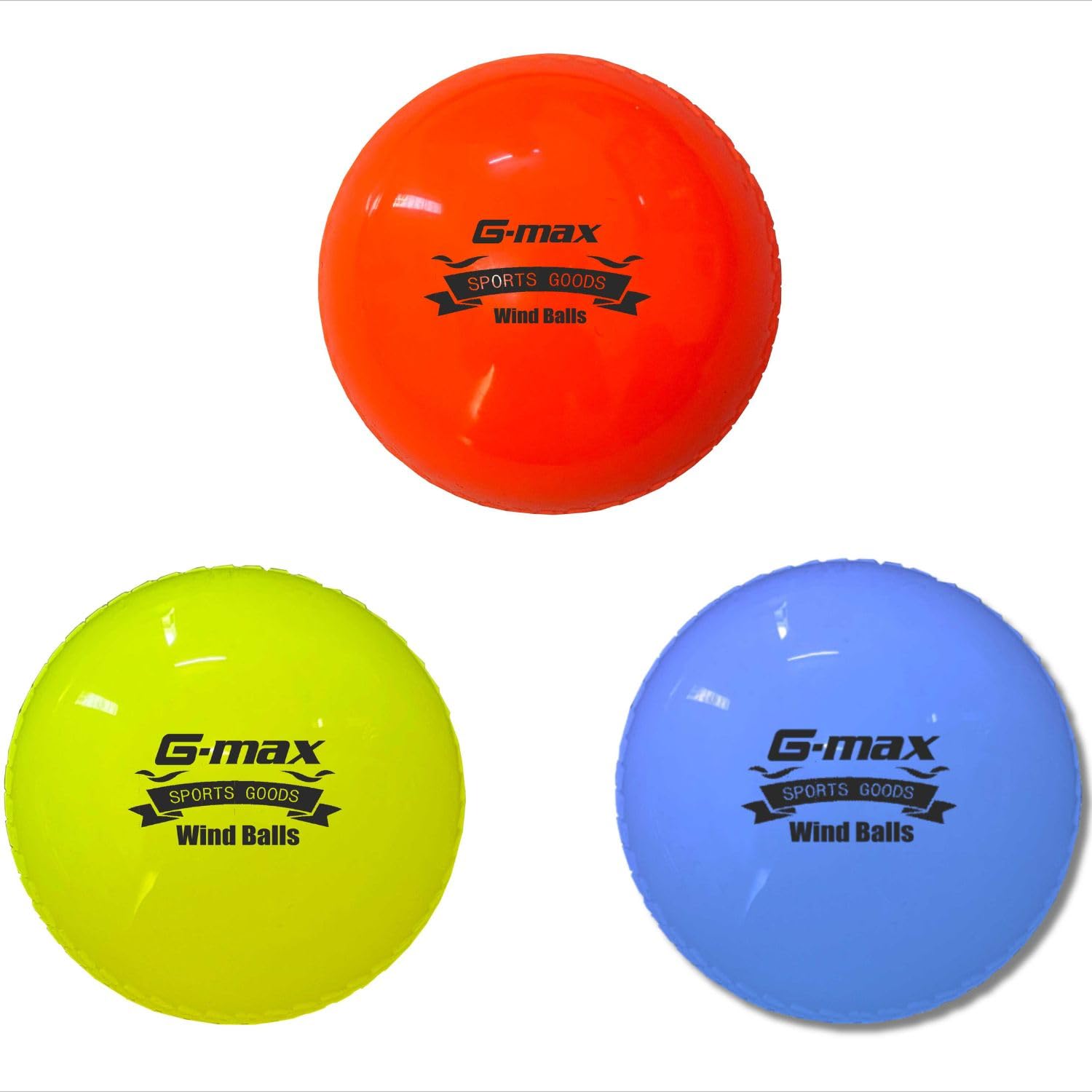 G-Max PVC Wind Cricket Ball, 90 Grams, Pack of 3