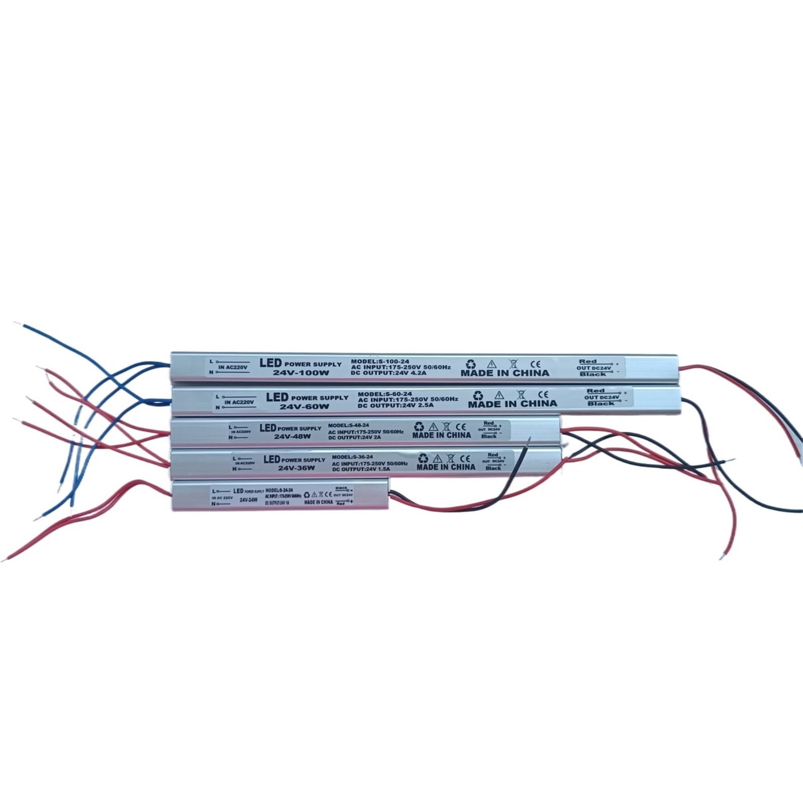 Zasilanie sterownika LED 12 V 24V, przełączanie 220V, oświetlenie sterownika LED 24 W 36 W 48 W 60 W 100 W dla światła LED (1 PIECE_36W_24V)