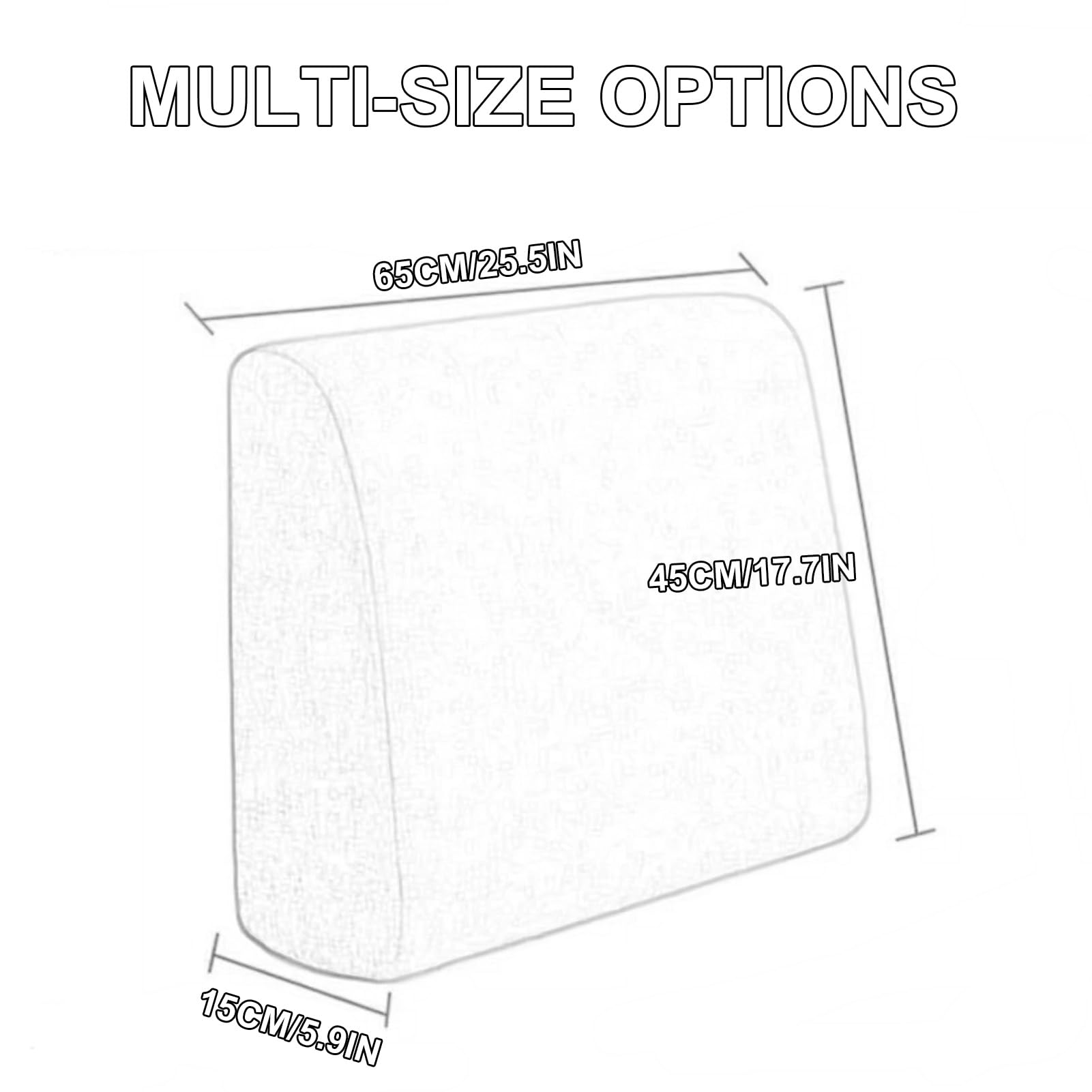 Relleno para Huecos de Cama, cojín Impermeable Negro para cabecero - Almohada en cuña de 65x45x15 cm para Huecos de Cama y Soporte de sofá, Espuma de Alta Densidad con Funda extraíble para m