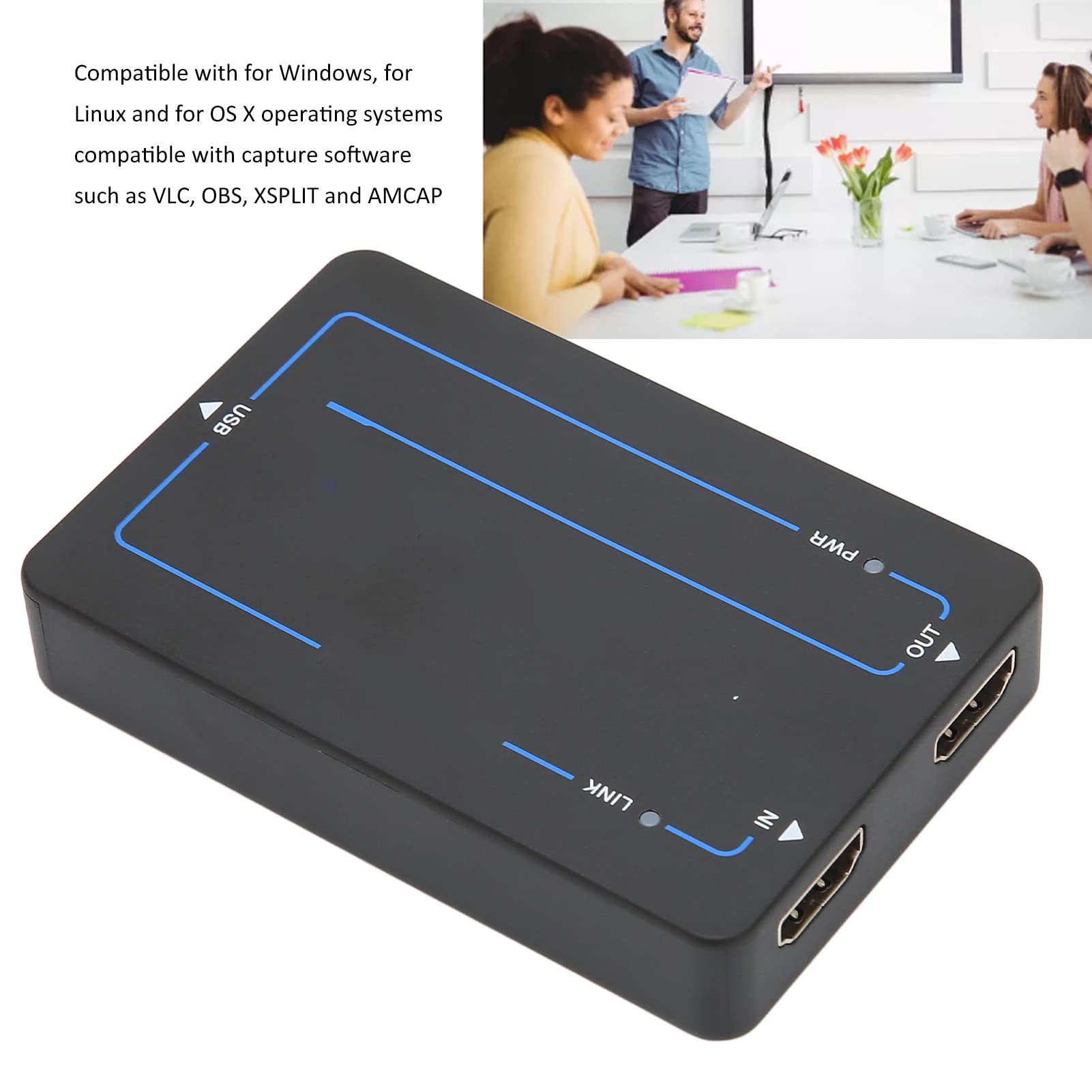 Interfaz Multimedia HD a Dongle de Captura de Video USB3.0, Resolución de Hasta 4K2k 60Hz, Velocidad de Transmisión de 300 a 350 MB/S, Funcionamiento Estable Plug and Play Adecuado para Windows