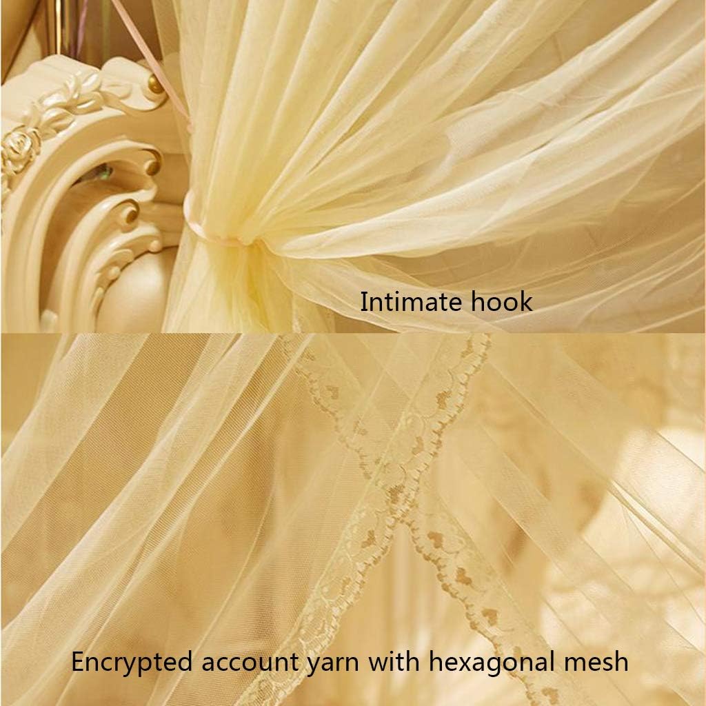 Mosquito net Princess Three-Sided Hole Sticking Bed Curtain Canopy net Mosquito net for Lady Bedroom Decoration Purple and Yellow Bedding (Type B 1.8 * 2.0m)