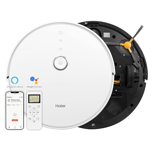 Haier Robot Vacuum Cleaner with Wet Mopping, 2in1 with App & Voice