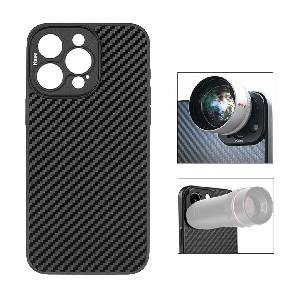 Kase M17 - Funda protectora para lente de teléfono compatible con iPhone 15 Pro, lente macro maestro y todas las lentes de rosca de 17 mm, color negro