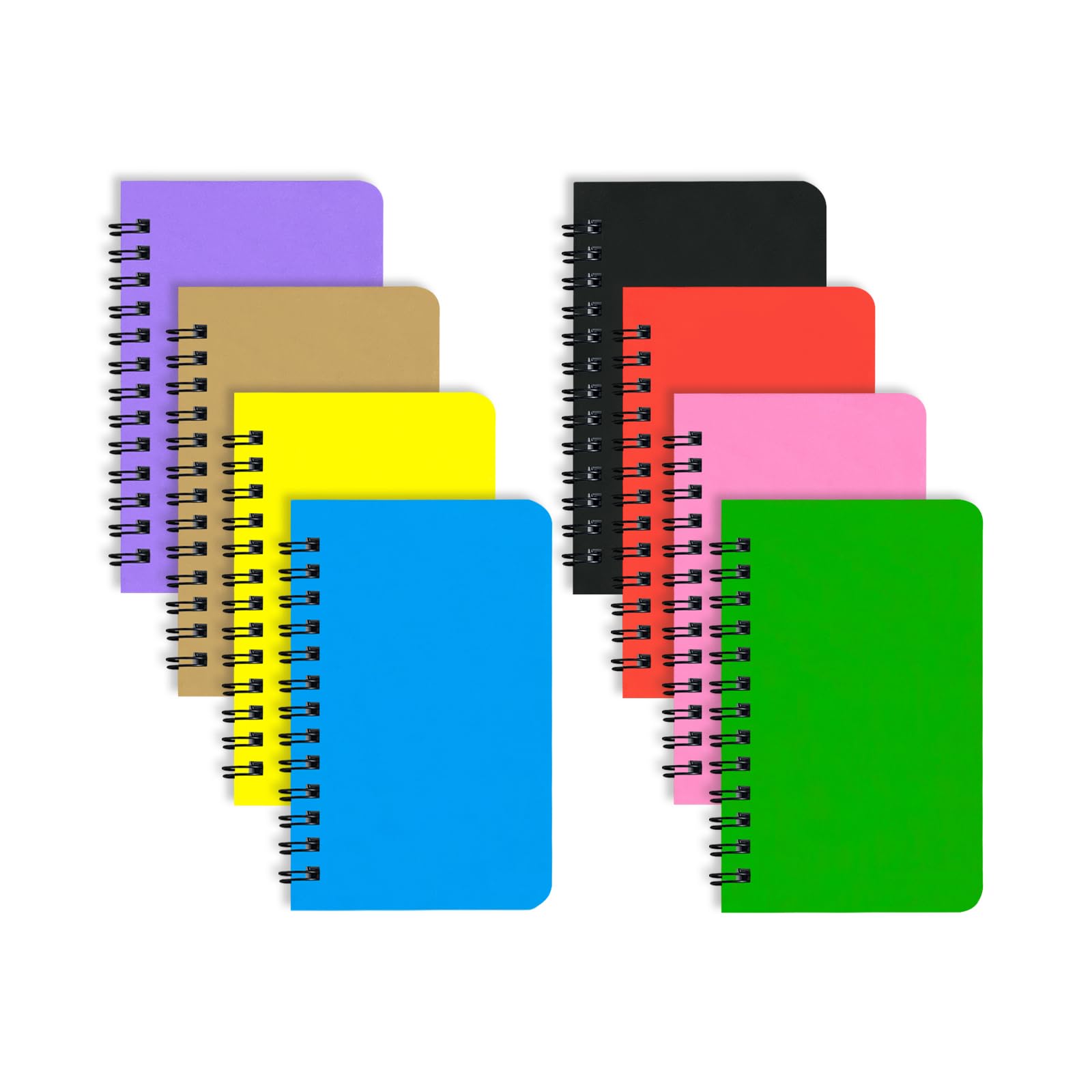 KTOJOY 8 Stück Kleines Spiralnotizbuch, Taschennotizbuch, 7, Wasserdichte Spiralblöcke Mit Linierten Seiten, Kleine Mini-Notizblöcke Für Outdoor, Zuhause, Büro, 6 X 12, 7 Cm