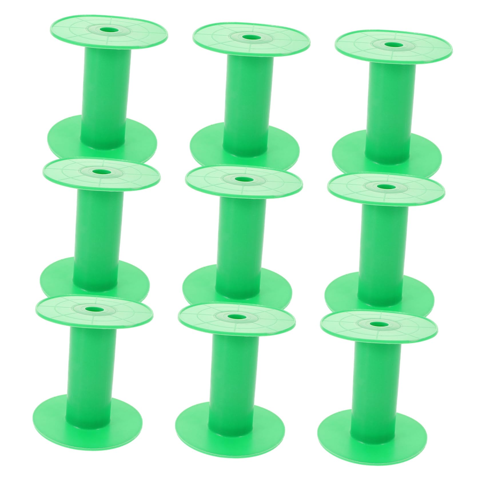 Sewroro Bobinas de Tejido y Carretes de Costura Verdes de Plástico, Compatibles Máquinas de Coser, Prácticas Bobinas de Bobinado para Bricolaje, Juego de 10 Unidades (9.5x10.3 Cm)