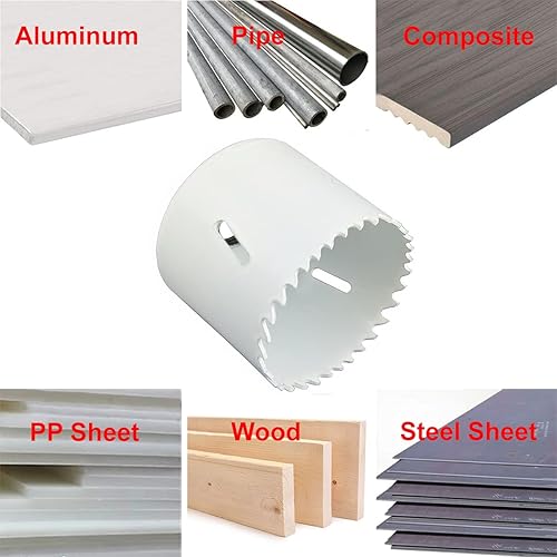 Miniatura 5 de MaxTool Sierra de agujero bimetálico de 1-58 "1.614 in HSS M3 Sierra de taladro bimetálico 1.75 "de profundidad para metal madera plástico compuesto