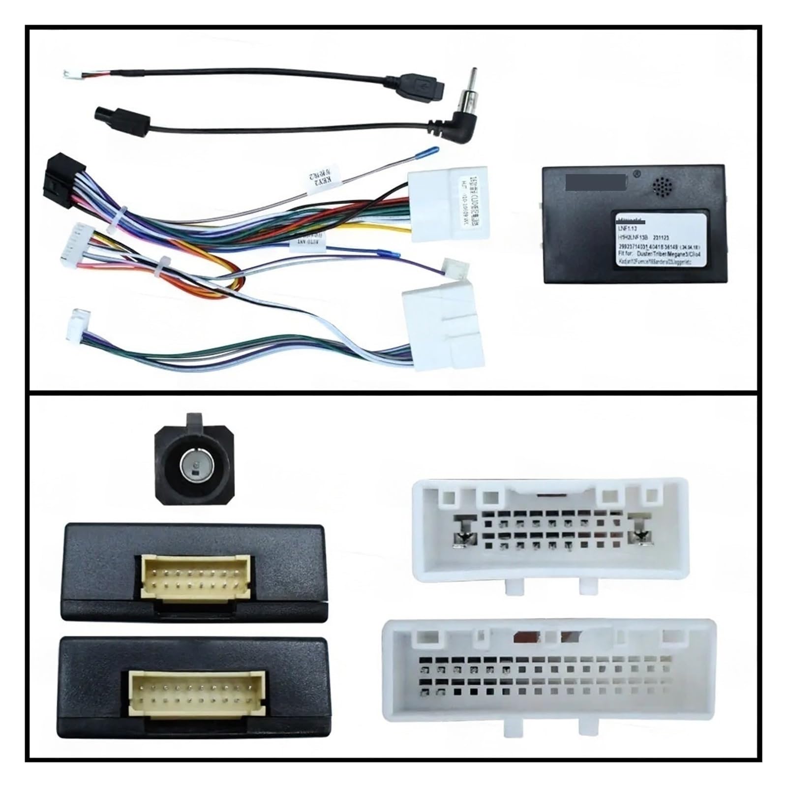 Cavo di cablaggio audio radio Android 16PIN compatibile con Renault Trafic Duster Clio 4 Sandero Logan Dacia cavo di alimentazione cavo decodificatore(Cable canbus-B)