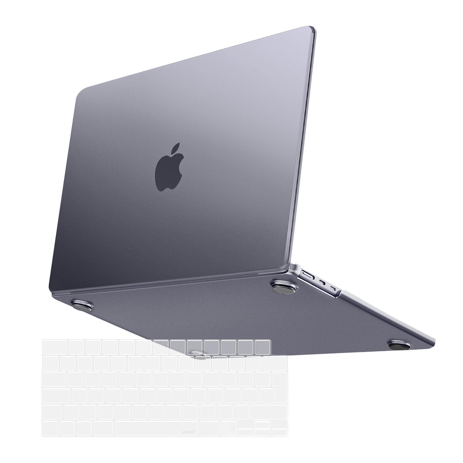 MOSISO Compatible with MacBook Air 13 inch Case 2025 2024 2023 2022 M4 M3 M2 A3240 A3113 A2681,Hard Shell Case for MacBook Air 13.6 Ultra-Thin Slim Natural Original Color&KeyboardSkin,Space Gray Clear