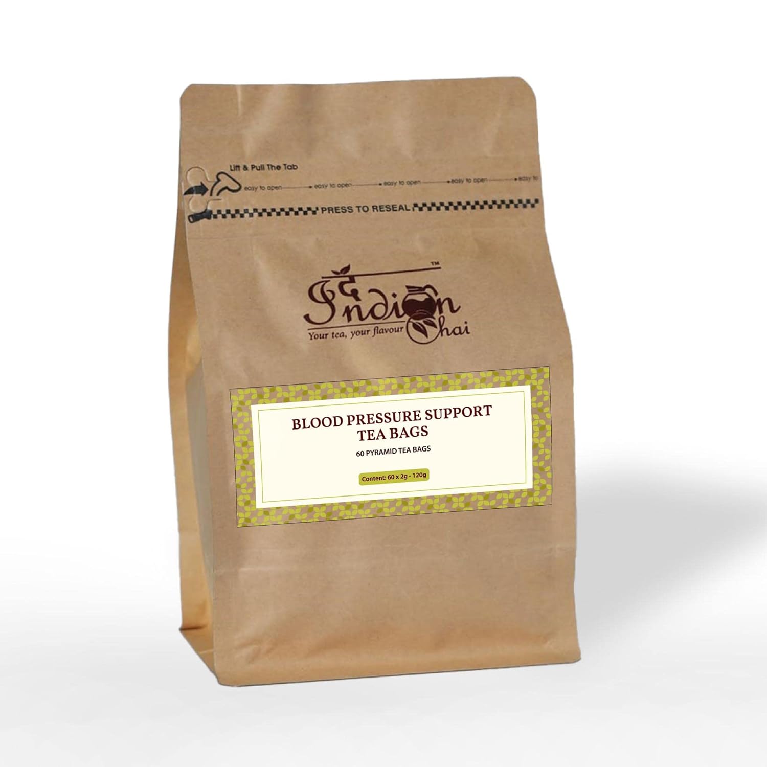 The Indian Chai Blood Pressure Support Tea 60 Pyramid Tea Bags with
