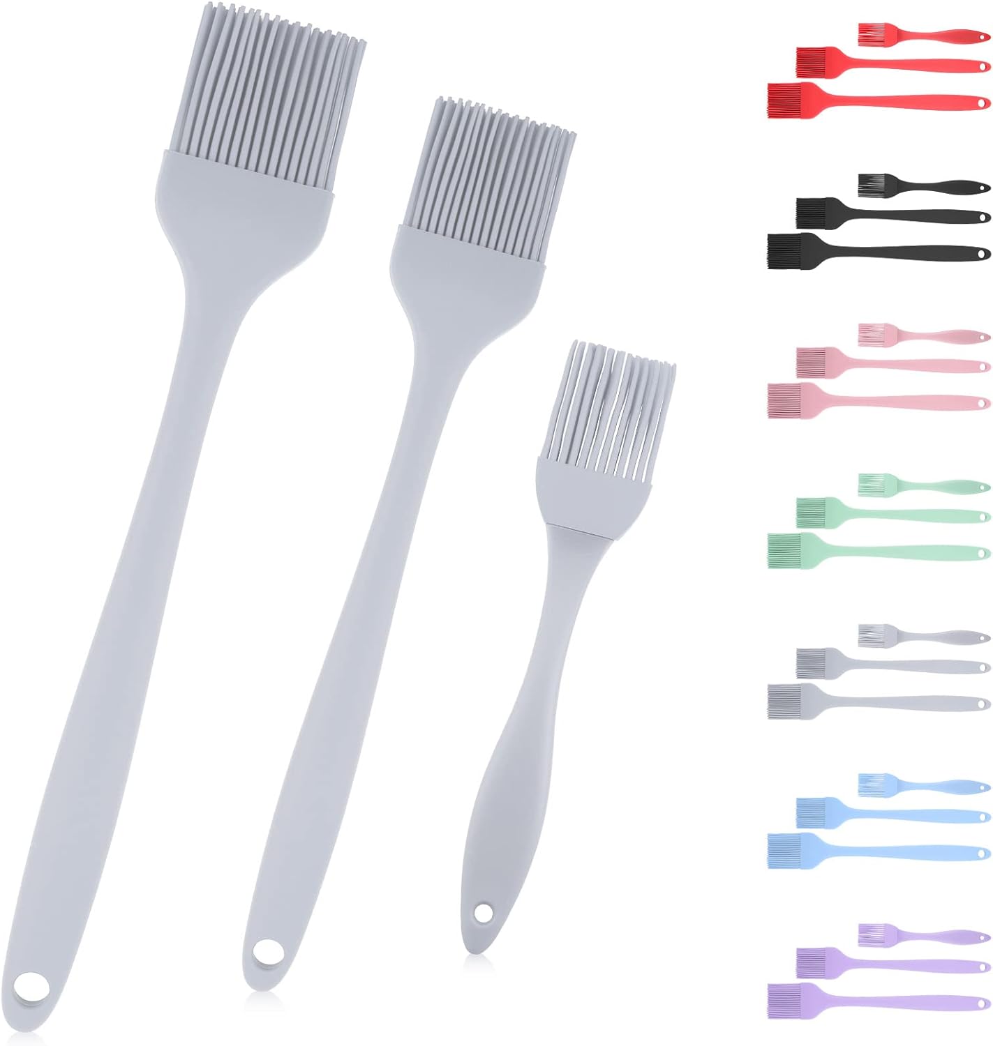 Silicone Pastry Brush, 3 Pcs Silicone Brushes, Basting Brush for Cooking, Pastry