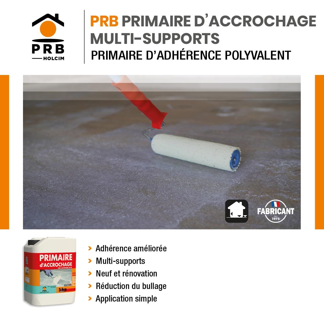Primaire d’Accrochage Multi-Supports 5kg - Sous-Couche Universelle pour Béton, Plâtre, Carrelage et Bois - Adhérence Maximale Intérieur/Extérieur