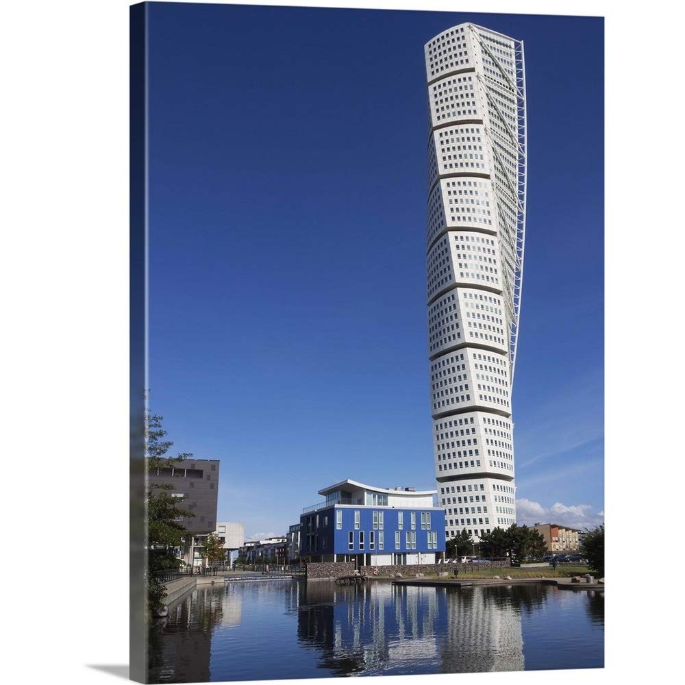 Turning Torso Building in Sweden Canvas Wall Art Print, 12x16x1.25