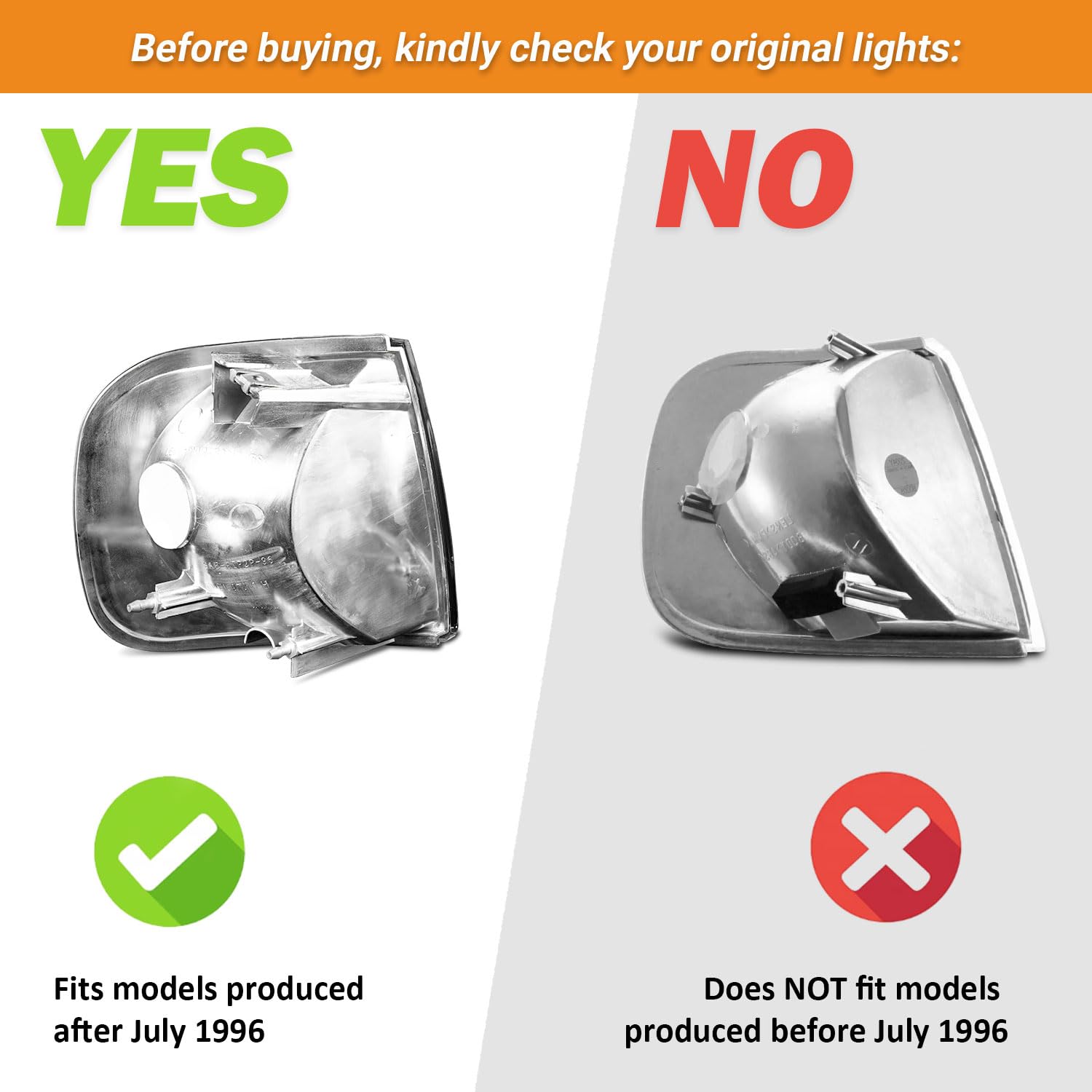 WEELMOTO Signal Light Replacement Compatible with 1997-2003 FORD F-150 F-250 Expedition OE Parking Corner Turn Signal Marker Light 97-03 Driver Side Left Does NOT fit models produced before July 1996