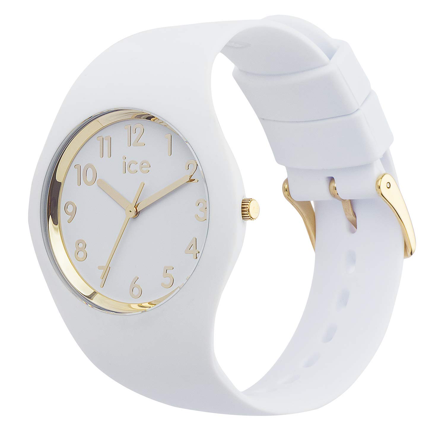Ice-Watch - Ice Glam White Gold Numbers - Montre Blanche pour Femme avec Bracelet en Silicone