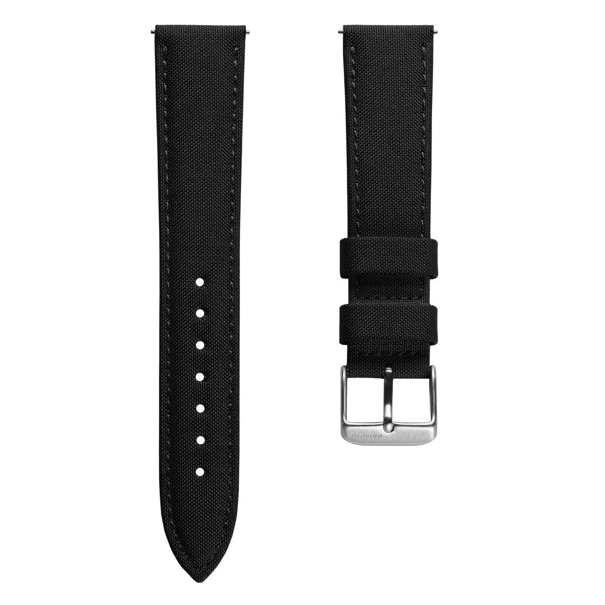 ZULUDIVER SEAQUAL Recycled Ocean Plastic Watch Strap, Black, 22mm