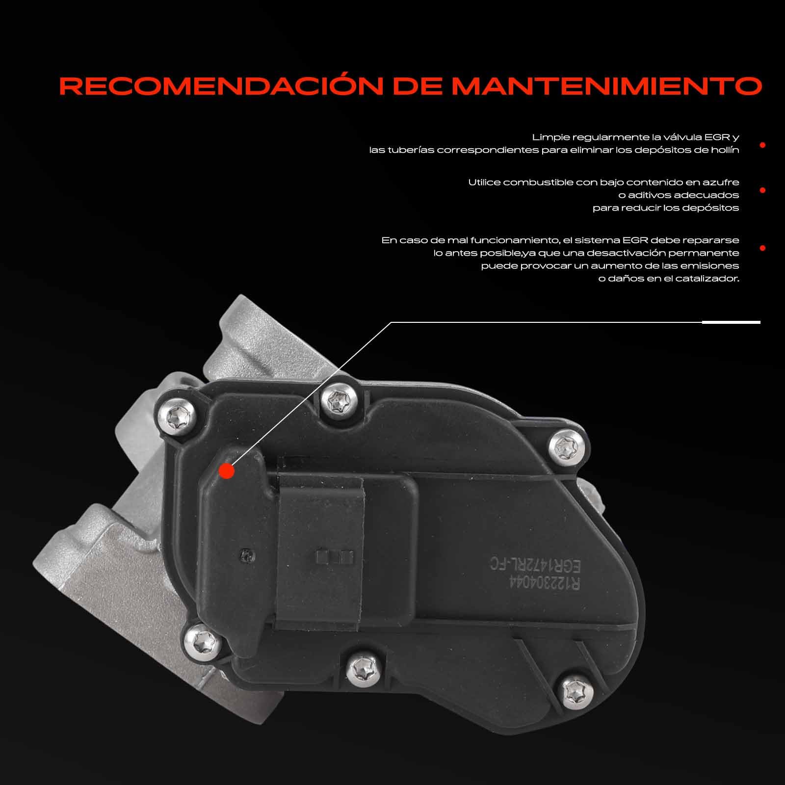 Frankberg Válvula EGR de recirculación de gases de escape 147106672R | Compatible con: Scénic II JM0/1, M.e.g.a.n.e II Estate KM0/1, Laguna II Grandtour KG0/1