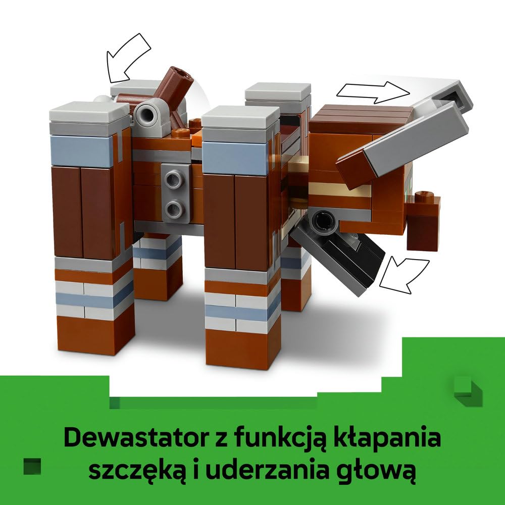 LEGO Minecraft Kryjówka rozbójników i dewastatorów 21278 | budowla Minecraft, zestaw z mobami, prezent dla fana Minecrafta 9+, 665 elementów
