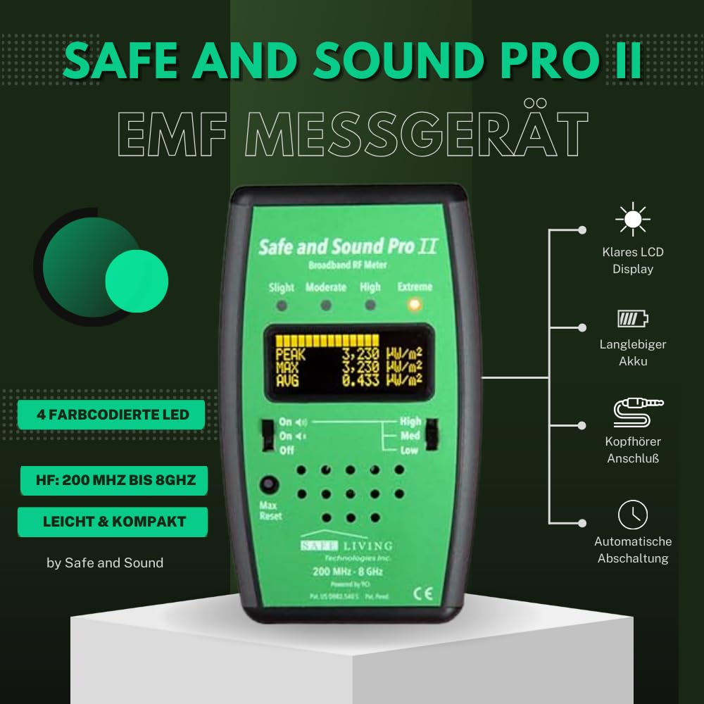 Safe & Sound Pro II HF-Detektor EMF-Messgerät elektromagnetische Strahlung