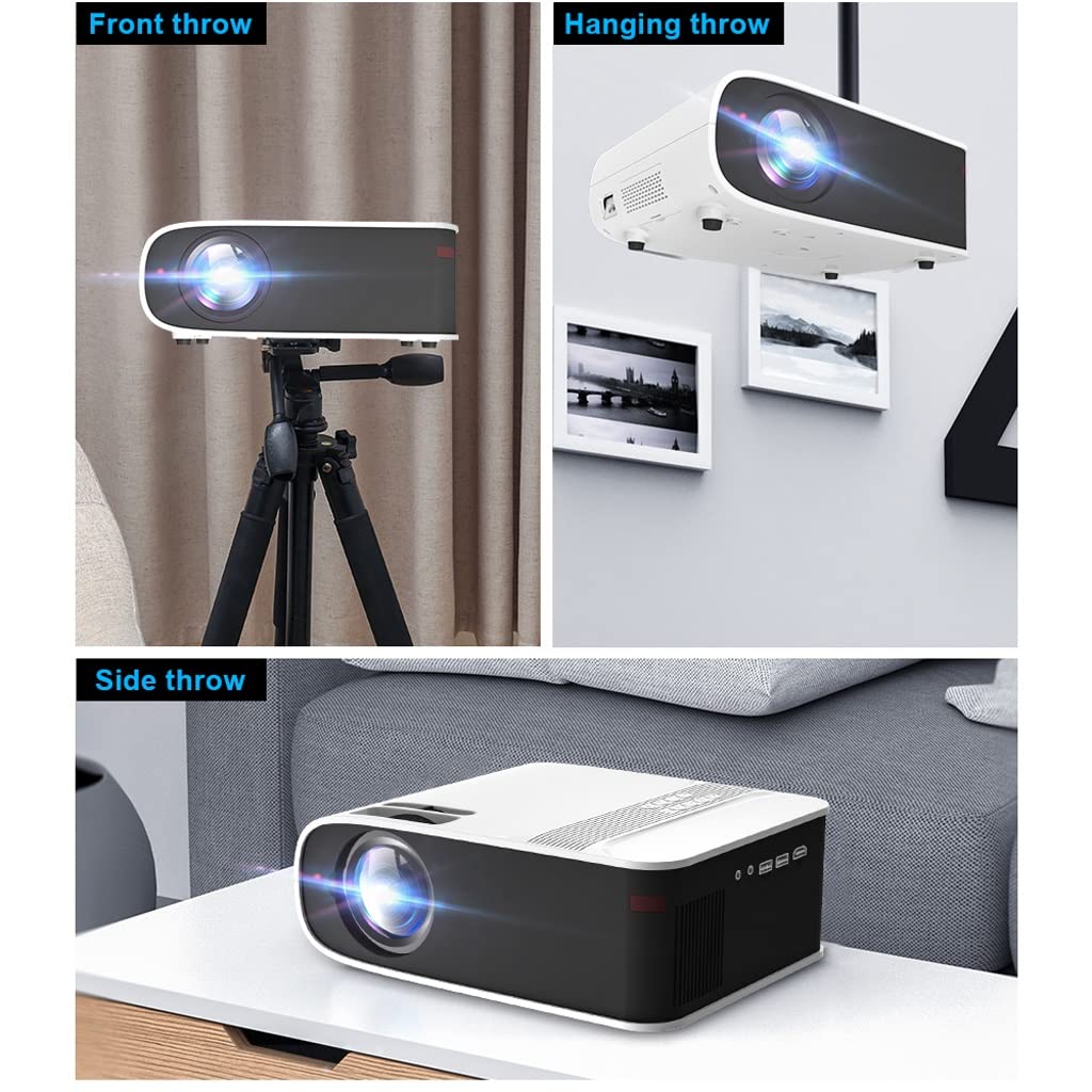 Mini Proiettore W32 Full HD 1080P Android 10 Supporto Decodifica 4K Videoproiettore LED Beamer Home Theater per Telefono Cinema,Mirror Version
