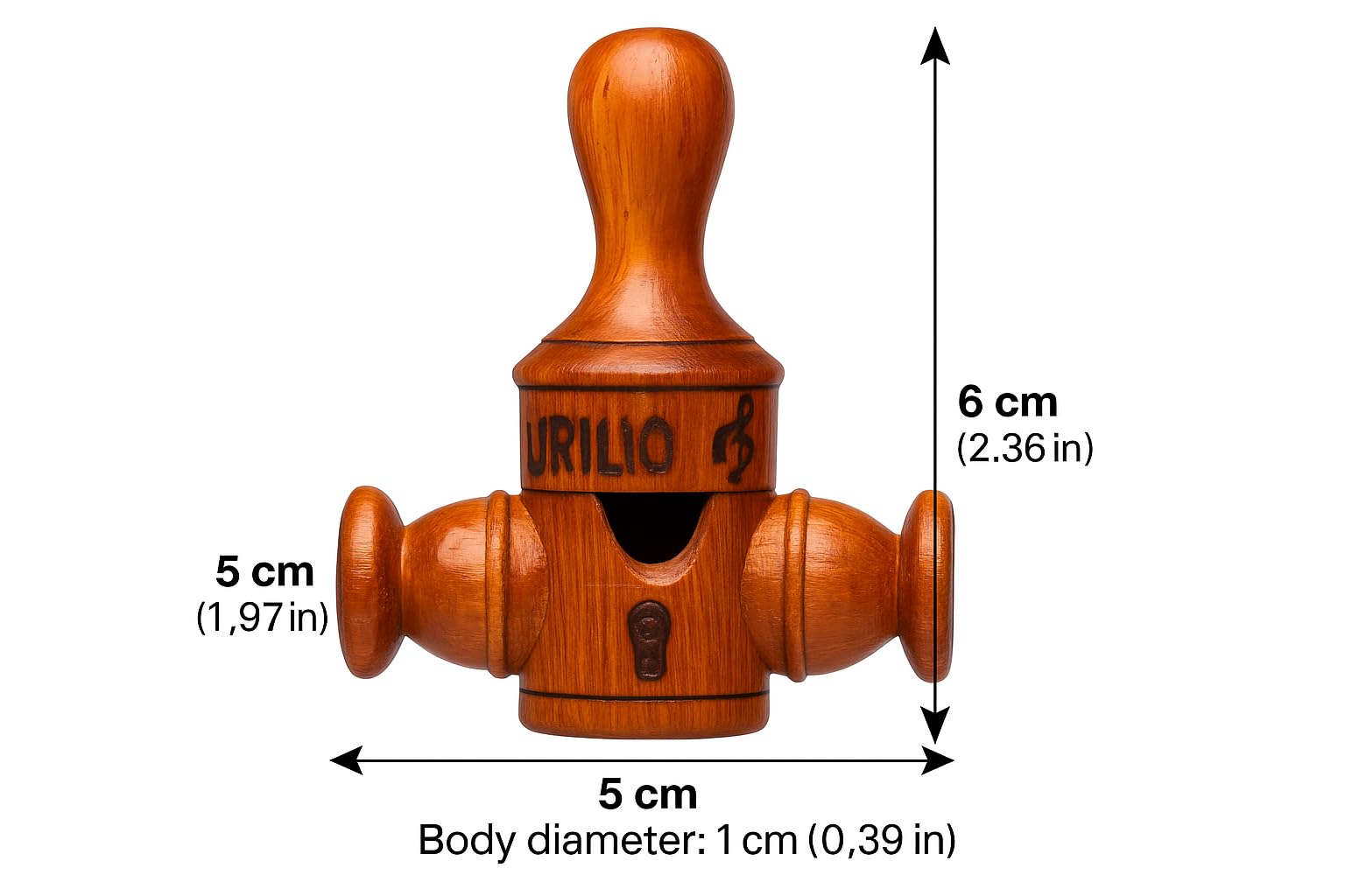 Nativilis - Llamador de pájaros de madera hecho a mano, sonido de grillo (Gryllus assimilis) | Madera reciclada exótica | Silbato profesional para observación de aves