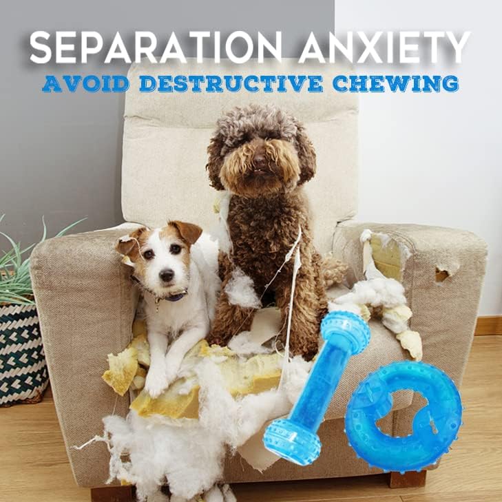 SPOFLY Puppy Chew Toys for Teething Puppies Cooling Dog Toys Natural Teething Rubber, 2 Pack Freezable Teething Toys - Image 4