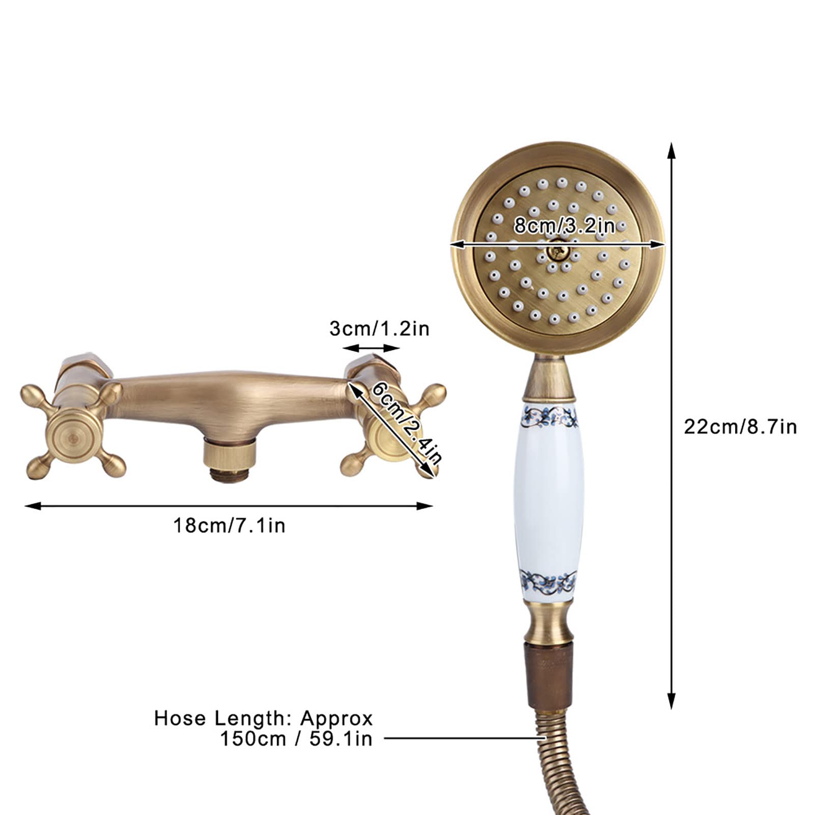 Kit Doccia, Montaggio A Parete In Rame Vintage Ad Incasso