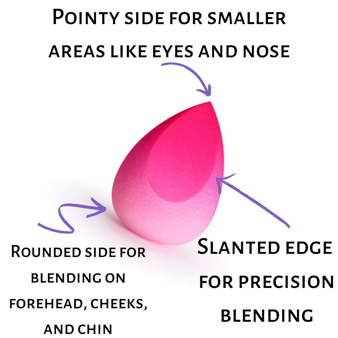 Ombre esponja de maquillaje, esponja de belleza de color degradado, material de microfibra sin látex de alta calidad, extremadamente suave mezclador de maquillaje (degradado rosa)