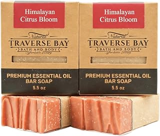 Traverse Bay Himalayan Citrus Bloom Natural Bar Soap - Premium Essential Oils, Floral Citrus Scent, Cold Process, 5.5oz 2-Pack