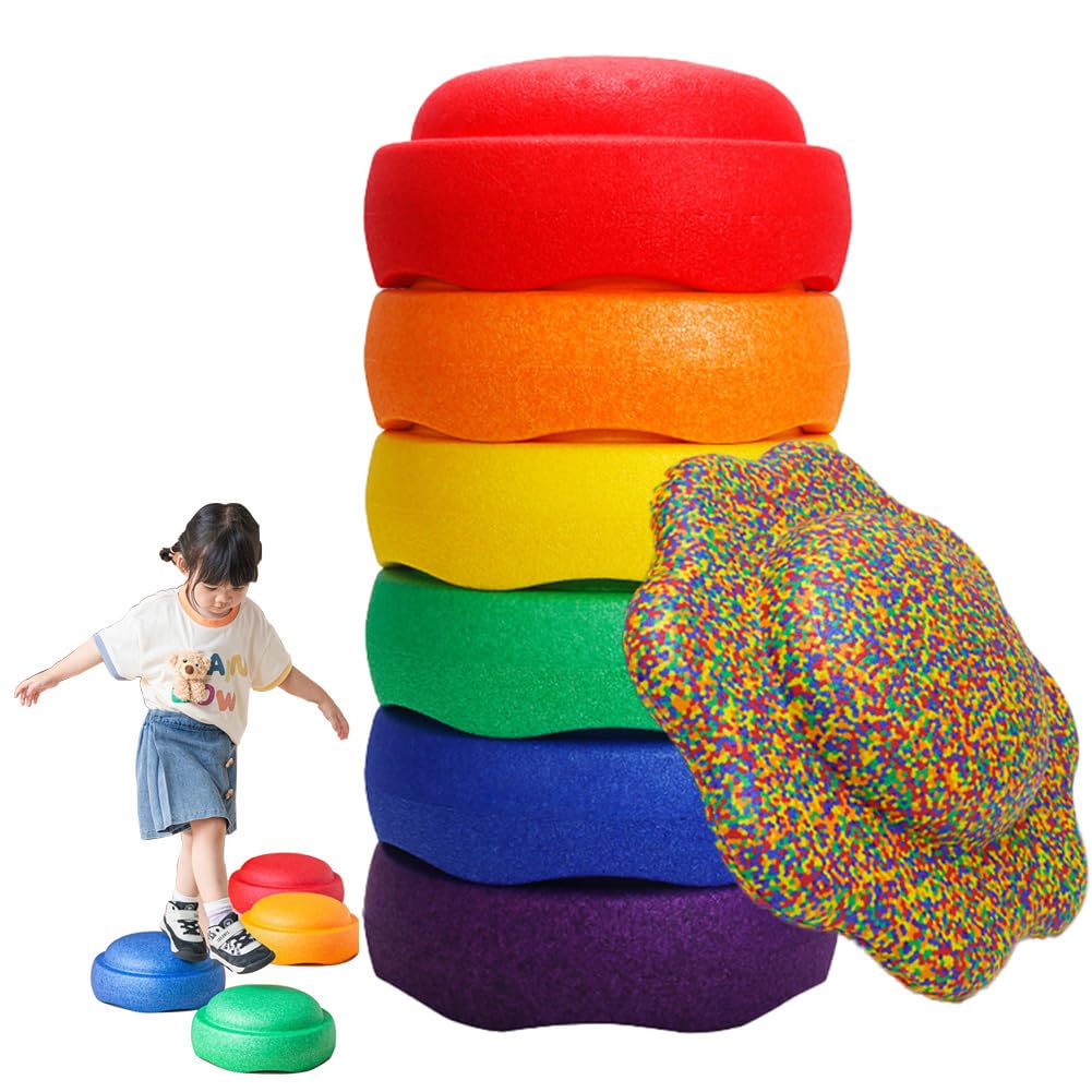 Amazon.co.jp: Nagine バランスストーン 室内 円形6個＋バランスボード