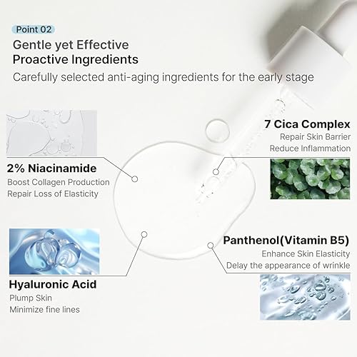 Miniatura 5 de PLUSREAL - Suero de cica + niacinamida, suero antienvejecimiento temprano a prueba de futuro, cuidado de la piel coreano, prevención temprana de